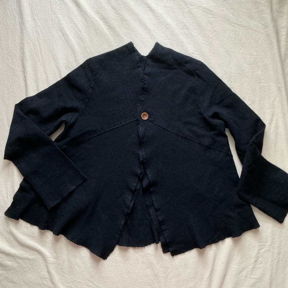 45R Indigo dyed Boiled Wool Light Jacket Cardigan